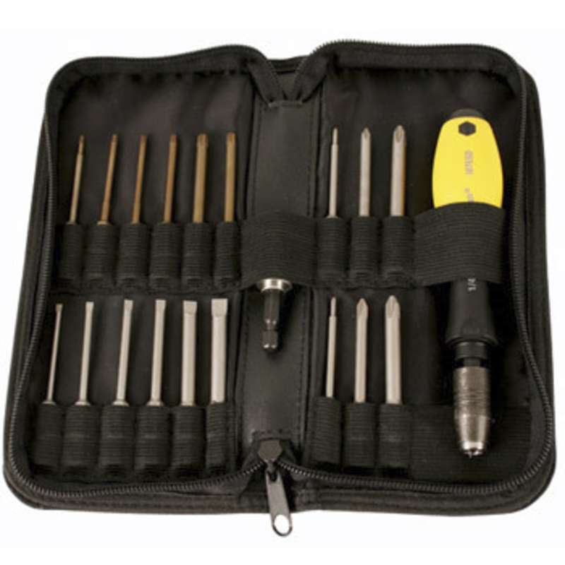 ESD-Safe Blade Holder 1/4" with Slotted and Torx, 20 Pieces in Pouch