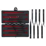 Tweezers Set, ESD Safe, 10 Pieces, Anti-Static, w/Metal Storage Box redirect to product page