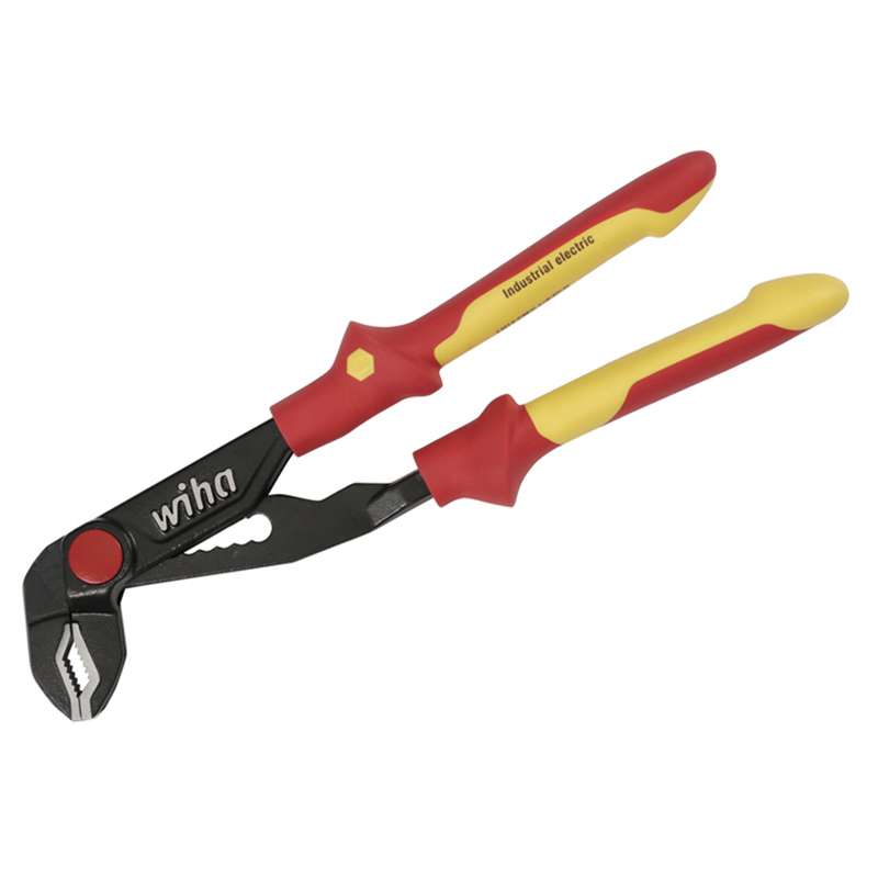 Insulated Push Button V-Jaw Tongue and Groove Pliers, 10"