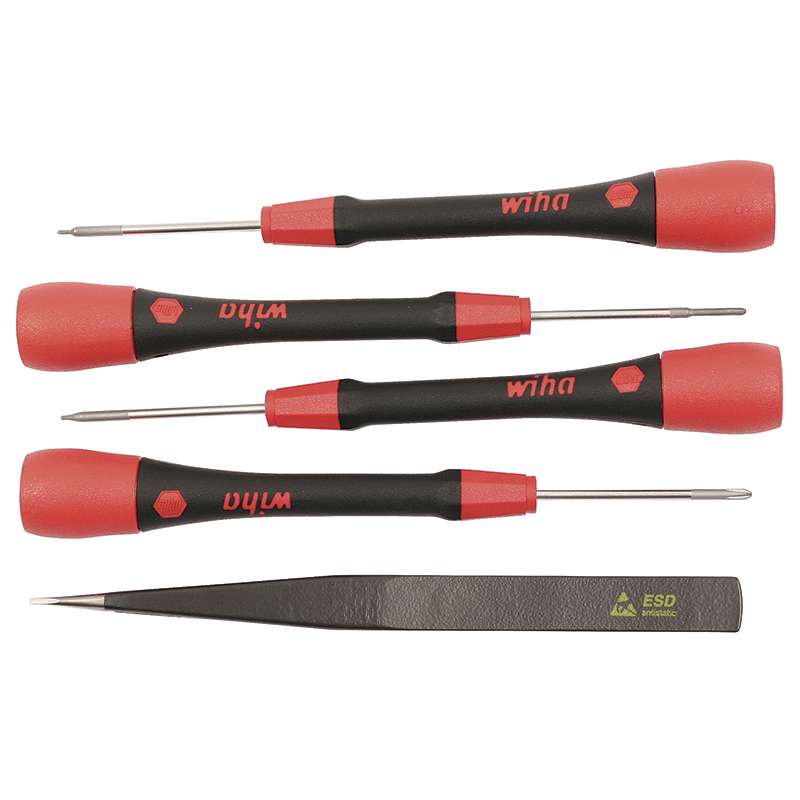 Precision Screwdriver and Tweezers Smartphone Technician Set, 5-Piece