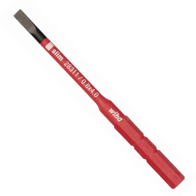 Screwdriver Blade, Insulated, Slotted, 4mm, VDE, Slimline