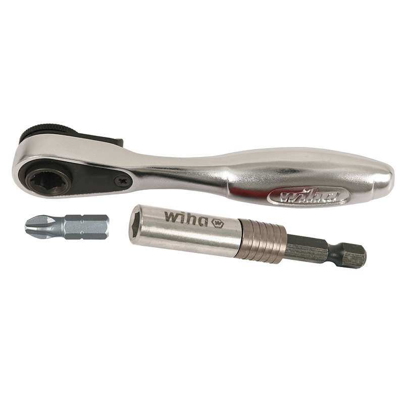 Bit Ratchet and SlimFix Bit Holder Set, 3-Piece, 72 Tooth, Reversible
