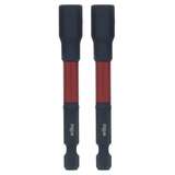 Impact Nutsetter, 1/4" Hex, 3" OAL, Magnetic, 700 in/lbs, 2/Pkg redirect to product page
