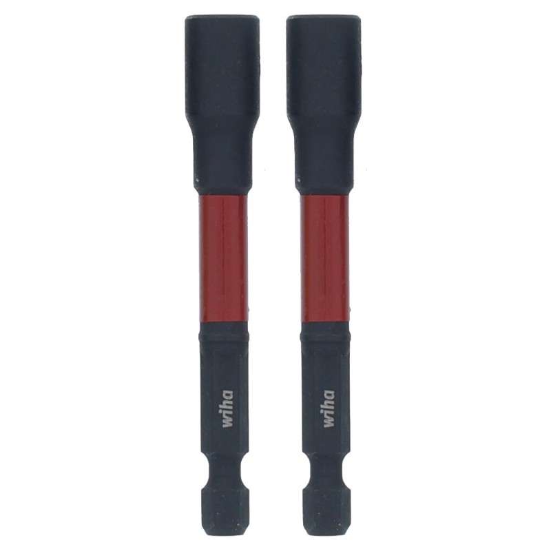 Impact Nutsetter, 1/4" Hex, 3" OAL, Magnetic, 700 in/lbs, 2/Pkg