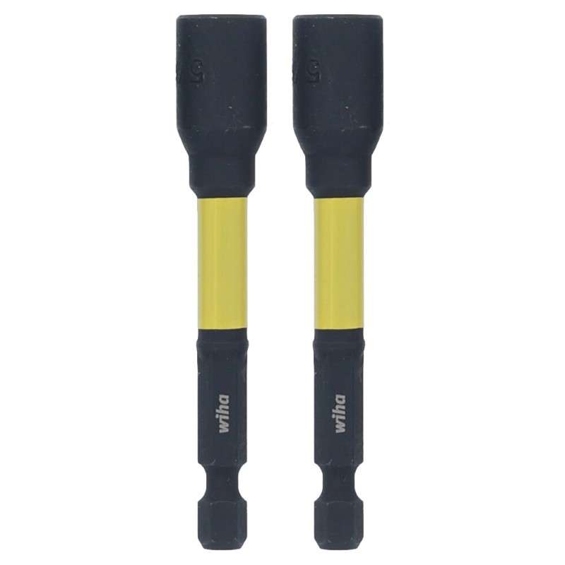 Impact Nutsetter, 5/16" Hex, 3" OAL, Magnetic, 700 in/lbs, 2/Pkg