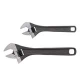 Adjustable Wrench Set, 2-Piece, Tool Steel, Black Phosphate Finish, Laser-Etched Scale redirect to product page