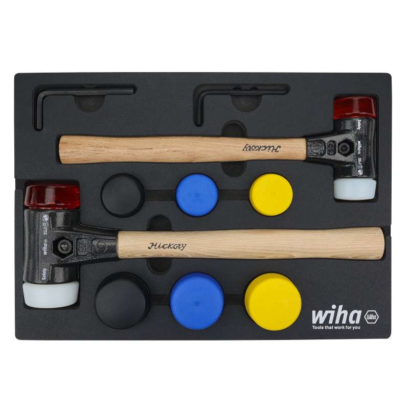 Split Head Mallet Tray Set, 14-Piece, Heavy-Duty Housing