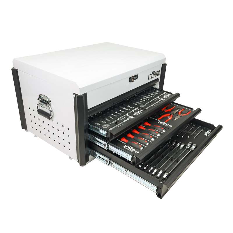 Tool Chest, 147-Piece, Benchtop, White with Trays