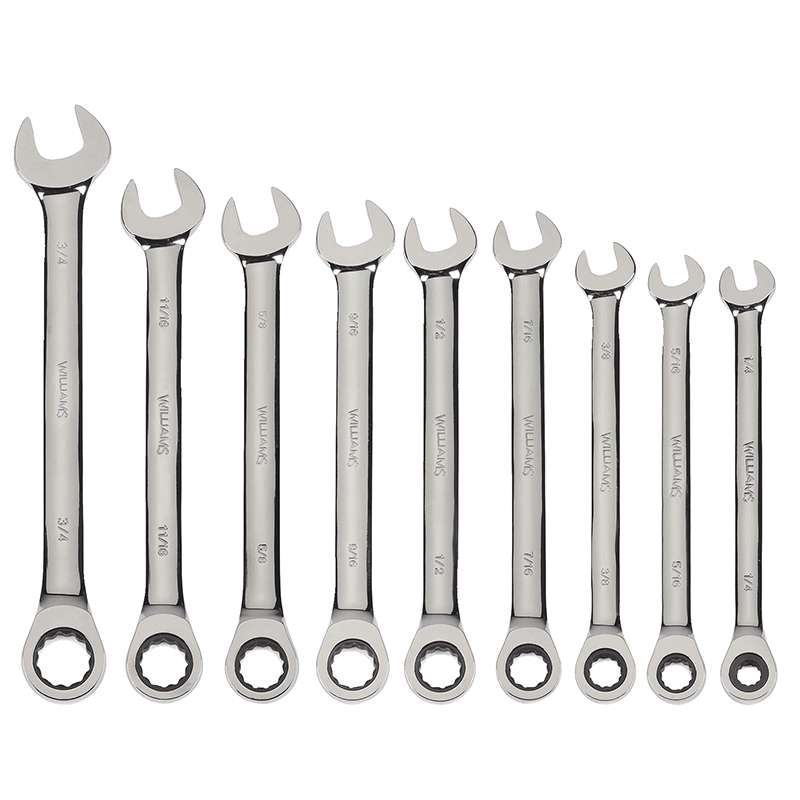 Ratcheting Combination Wrench, 1-1/8", 12-Point, 72-Tooth, High Polish Chrome