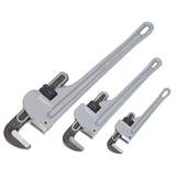 Pipe Wrench Set, 3 Piece, Aluminum, Heavy Duty, 8, 12, 18" redirect to product page