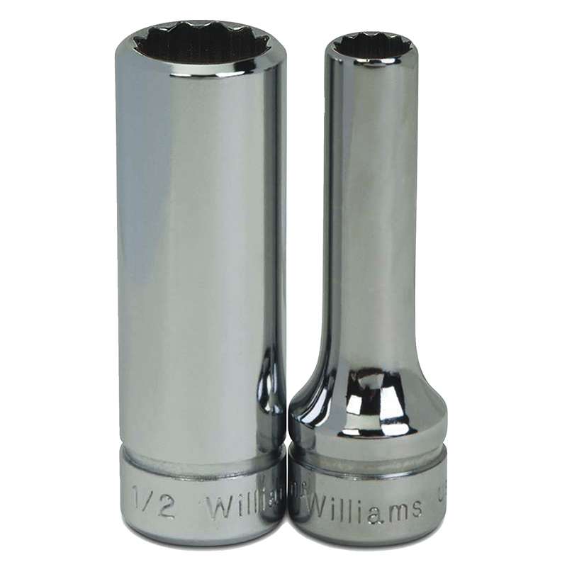 Socket, Deep, 3/8 Drive, 12-Point, 9/16", High Polished Chrome Finish
