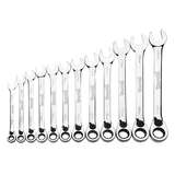 Ratcheting Combination Wrench Set, 12 Piece, Chrome Finish, Metric redirect to product page