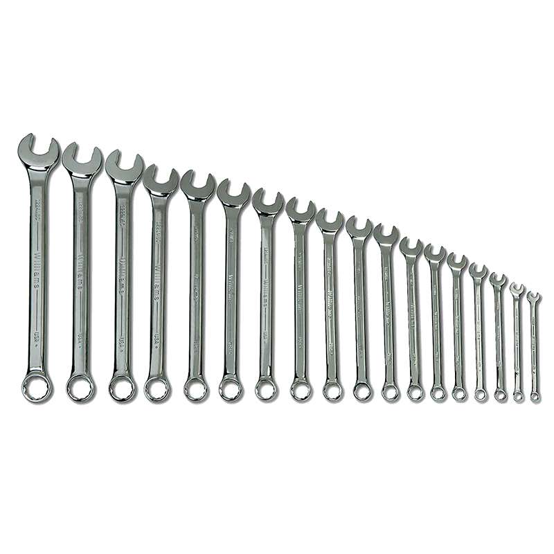 Combination Wrench Set, 18 Piece, High Polish Chrome Black, Supercombo Series