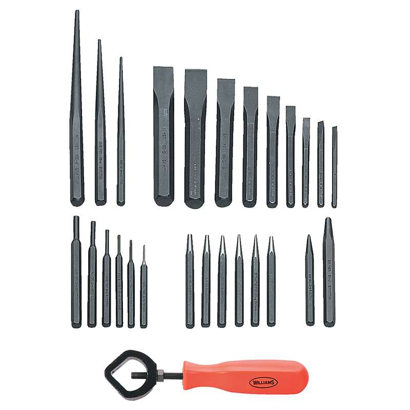 Punch and Chisel Set, 27 Piece, Heavy Duty Construction