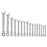 Ratcheting Combination Wrench Set, 16 Piece, 12-Point, High Polish Chrome redirect to product page