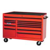 Roll Cabinet, 55" Wide x 24" Deep, 11-Drawer, Red, Professional Series redirect to product page
