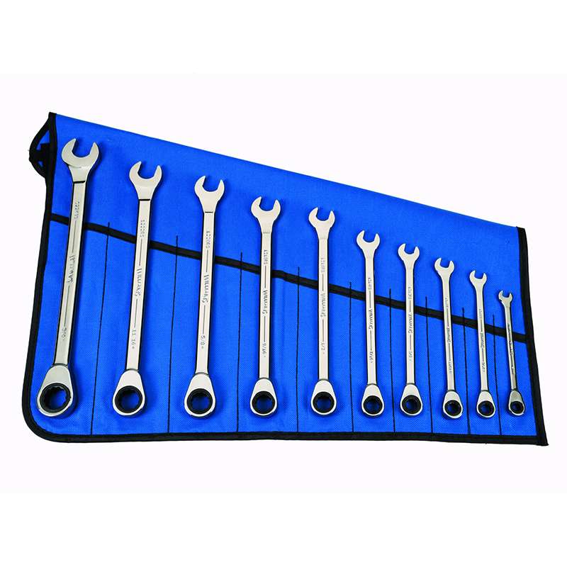 Combination Wrench, Standard Ratcheting, SAE, 10 Piece Set