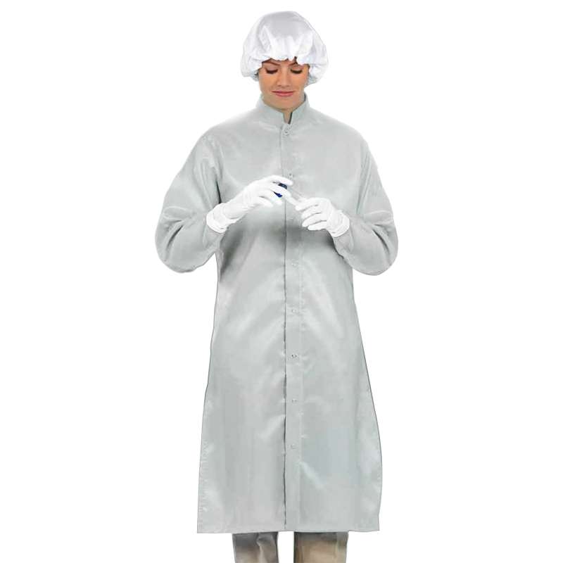 LD-100 System Unisex White Frock with Adjustable Snaps at Wrists and Collar, 47-1/4" Length, Large