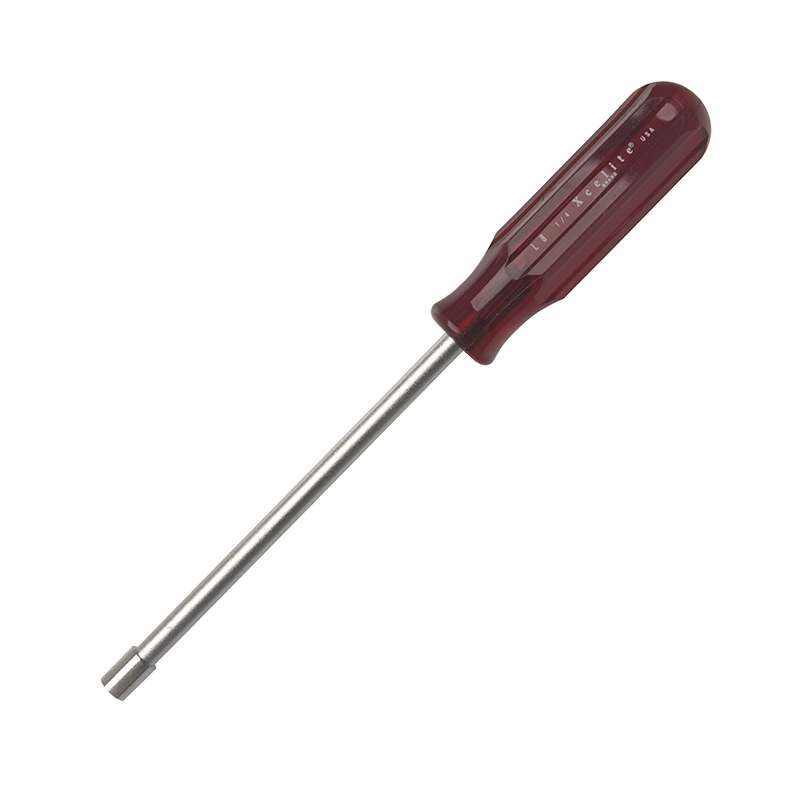 Extra Long Full Hollow Shaft Nutdriver, Red, 3/16" x 6"