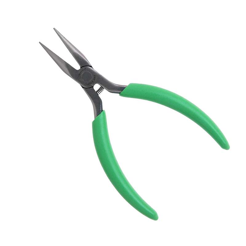 Diagonal Short Chain Nose Pliers with Green Cushion Grip, 5"
