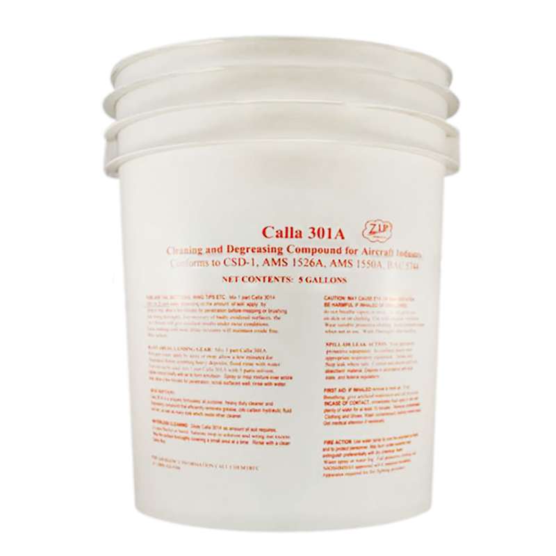 white pail with product label