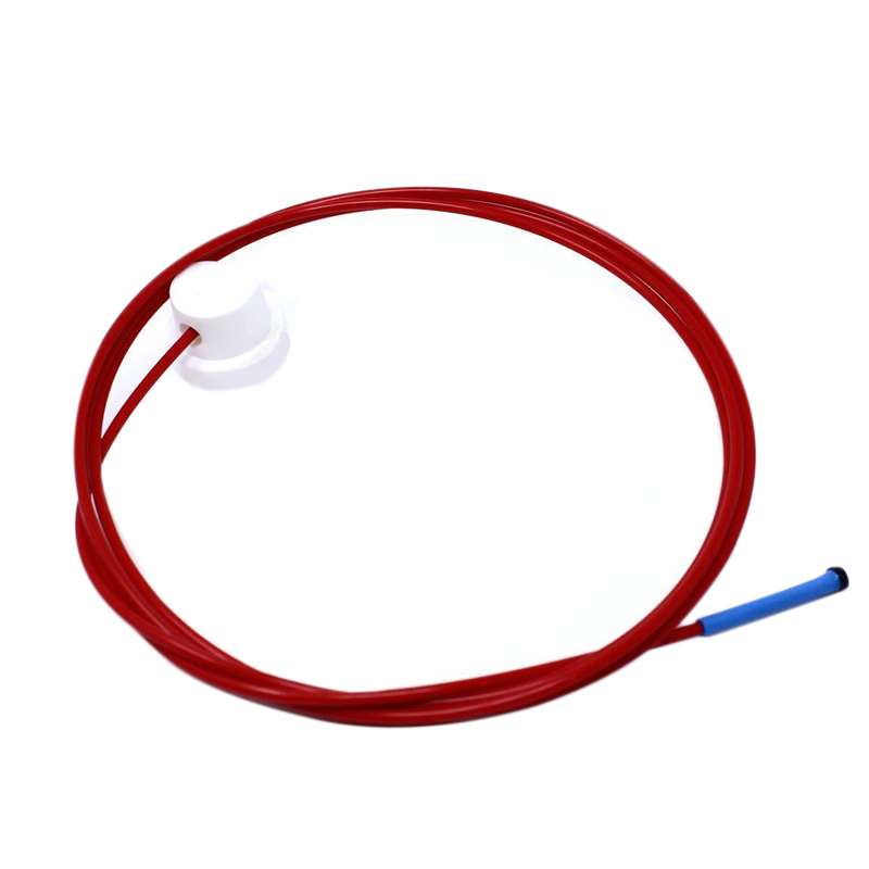 red coiled tubing with fittings at each end